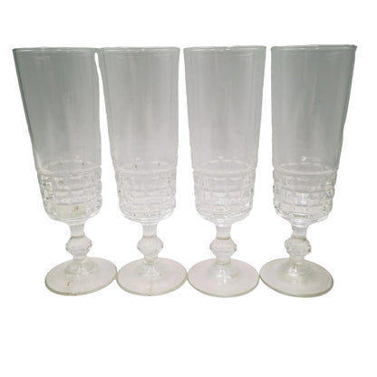 Vintage Set of 4 Modernist Champagne Glasses