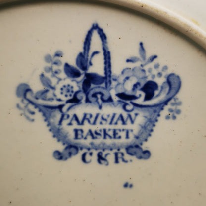 Chetham & Robinson Parisian Basket Soup Plate Blue and White China c1820
