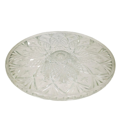 Large 11.75-inch Pressed Glass Cake Stand