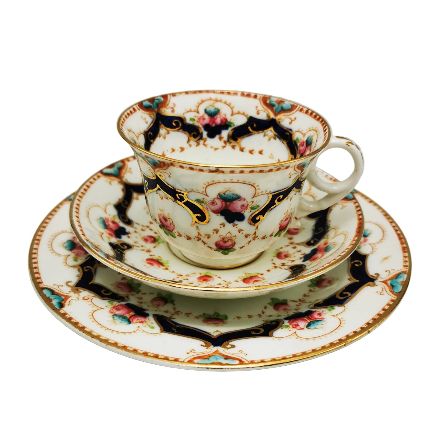 Antique Beswick & Sons Warwick China 4662 Teacup Trio