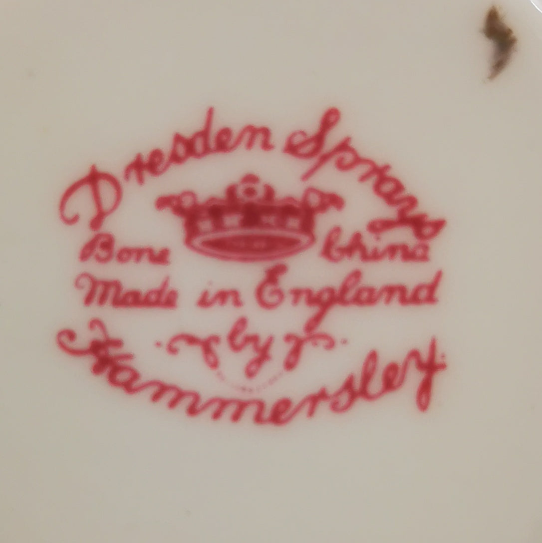 Hammersley Dresden Spray Floral China Demitasse Cup and Saucer