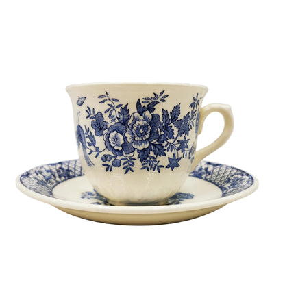 Vintage Masons Ironstone Blue & White Stratford China Teacup & Saucer