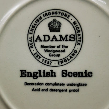 Adams English Scenic Blue and White China Breakfast Cup and Saucer