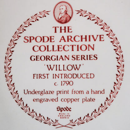 Spode Archive Collection Red and White China Willow Serving Plate