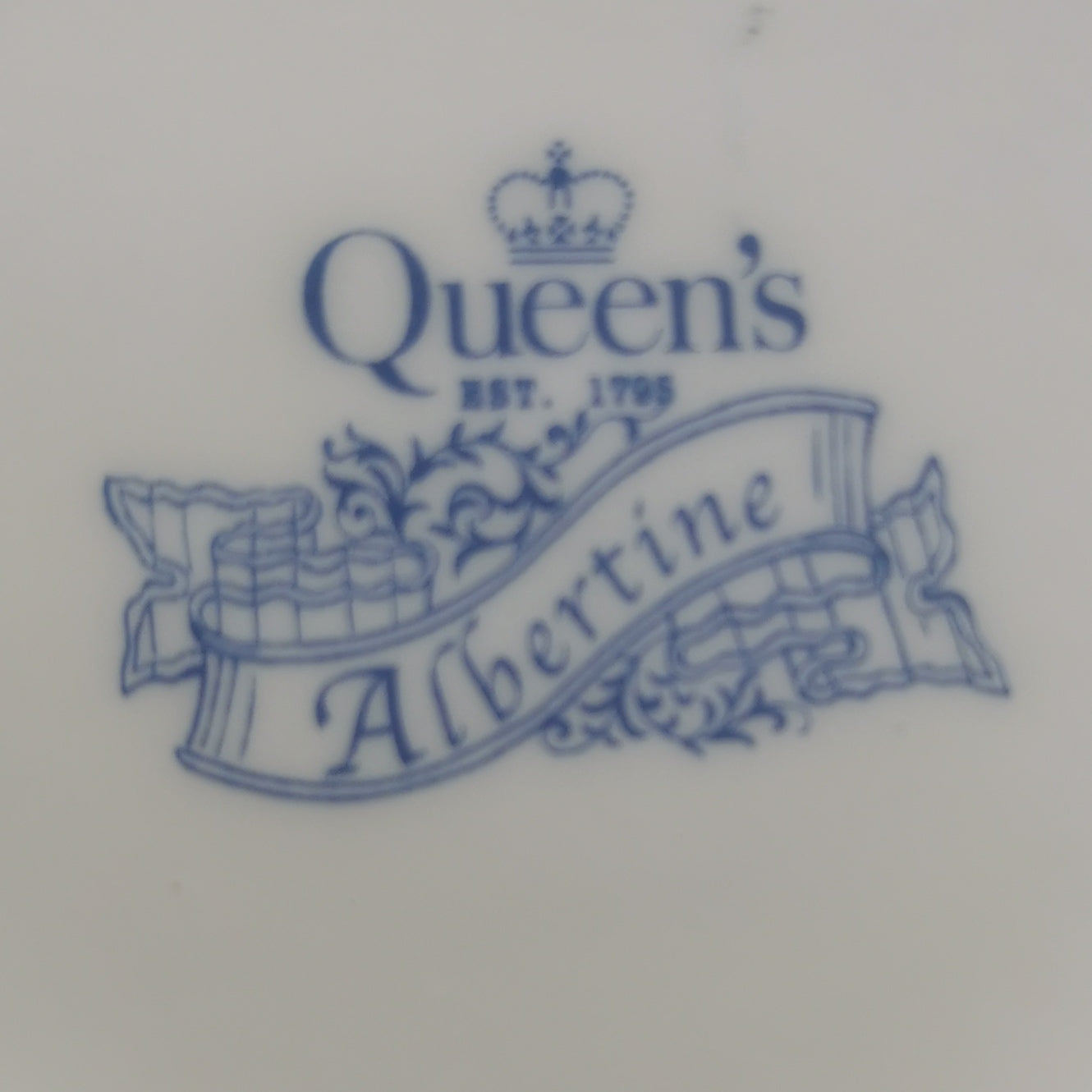 Queens Floral Blue and White China Pair of Porcelain Mugs