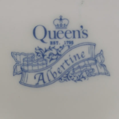 Queens Floral Blue and White China Pair of Porcelain Mugs