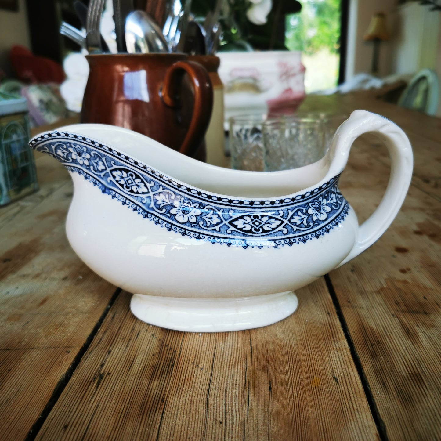 Antique Holburn Blue and White Jug or Gravy Boat