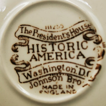 Johnson Bros China Historic America Demitasse Coffee Cup and Saucer
