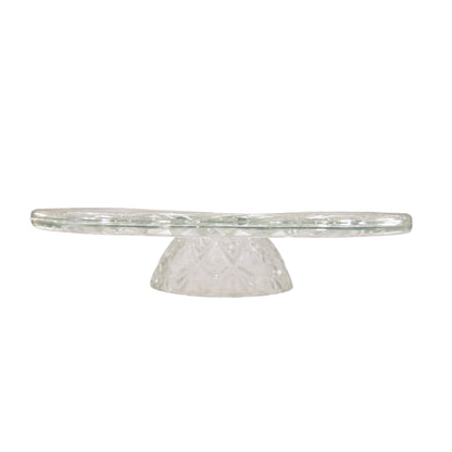 Large 11.75-inch Pressed Glass Cake Stand