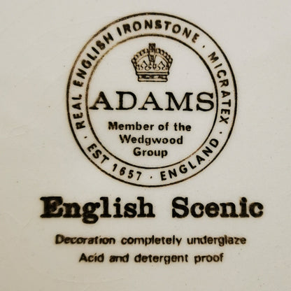 Adams English Scenic Blue and White China 7-inch Grazing Cattle Side Plates