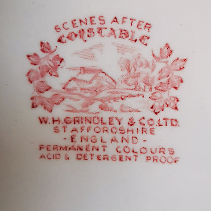 Grindley Scenes after Constable Glebe Farm Red and White China Steak Plate