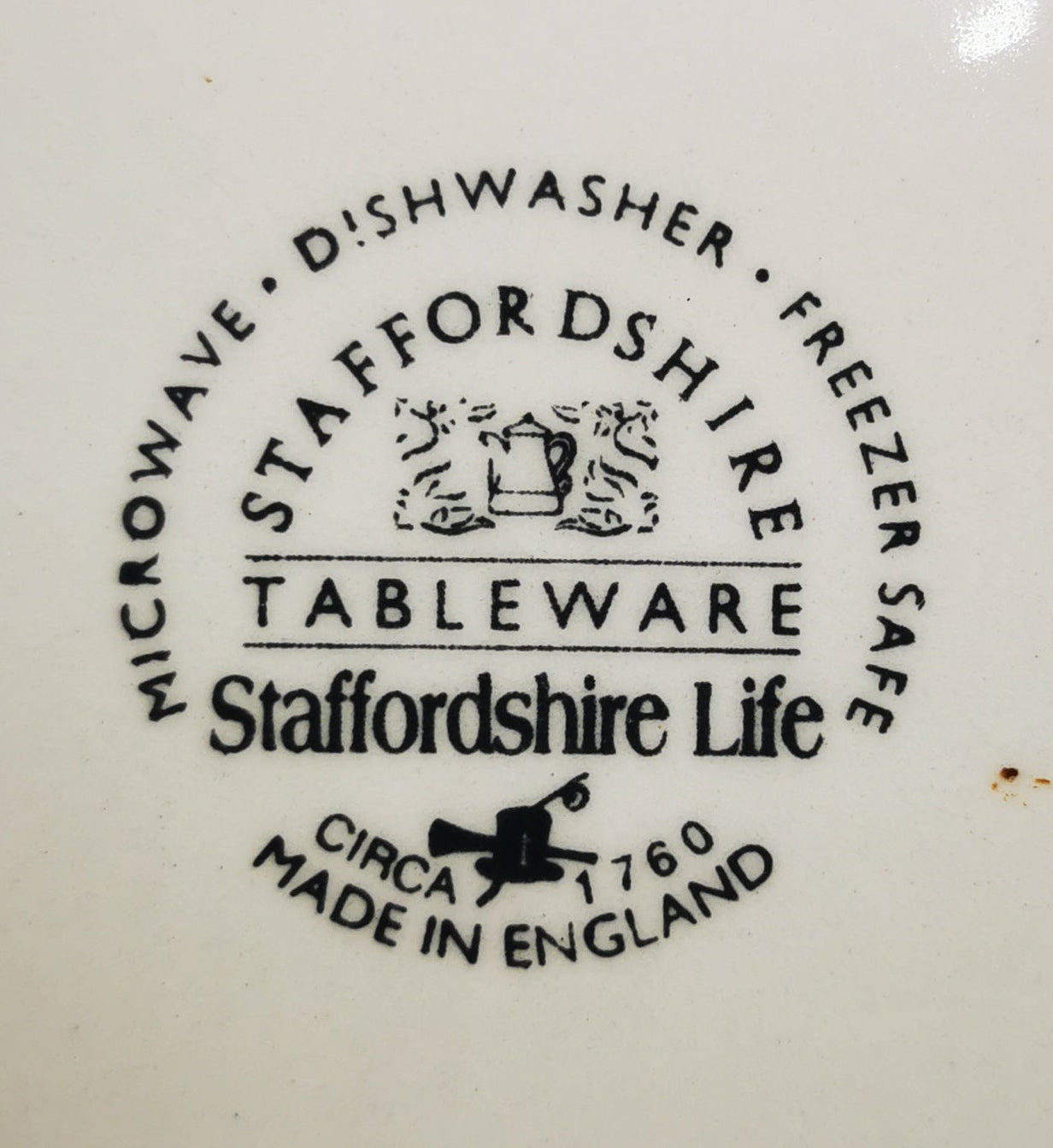 Staffordshire Tableware Staffordshire Life Coaching Scenes Blue and White China Dinner Plate