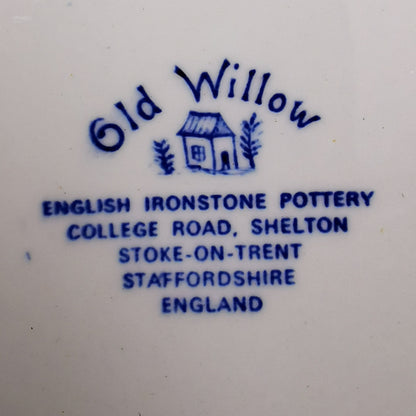 English Ironstone Pottery Old Willow China Dinner Plate