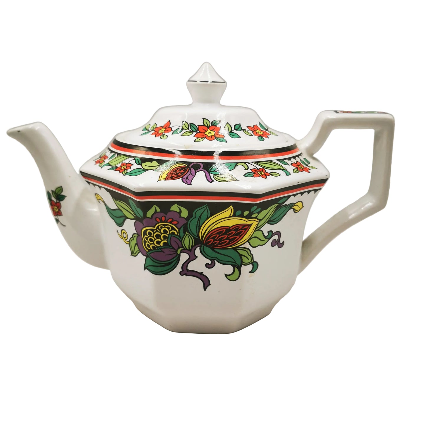 Vintage James Sadler Hexagonal 2-pint Art Deco China 2-pint Teapot