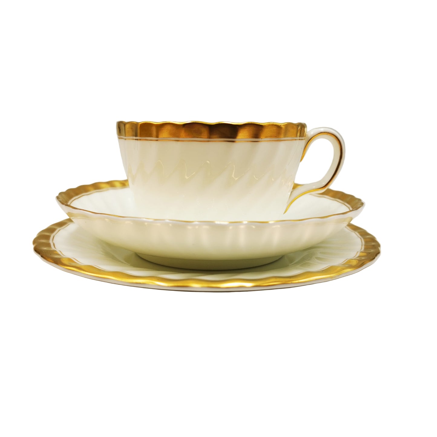 Mintons Gold Rose H4680 China Teacup Saucer and Side Plate