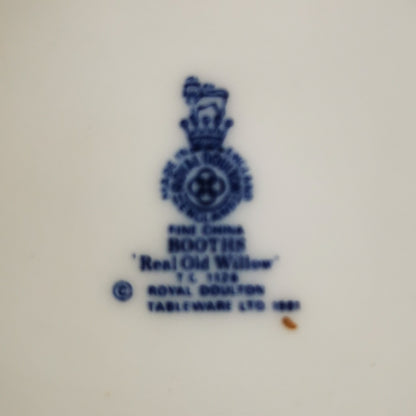 Royal Doulton Booths Real Old Willow Blue and White China Teacup Suacer & Side Plate