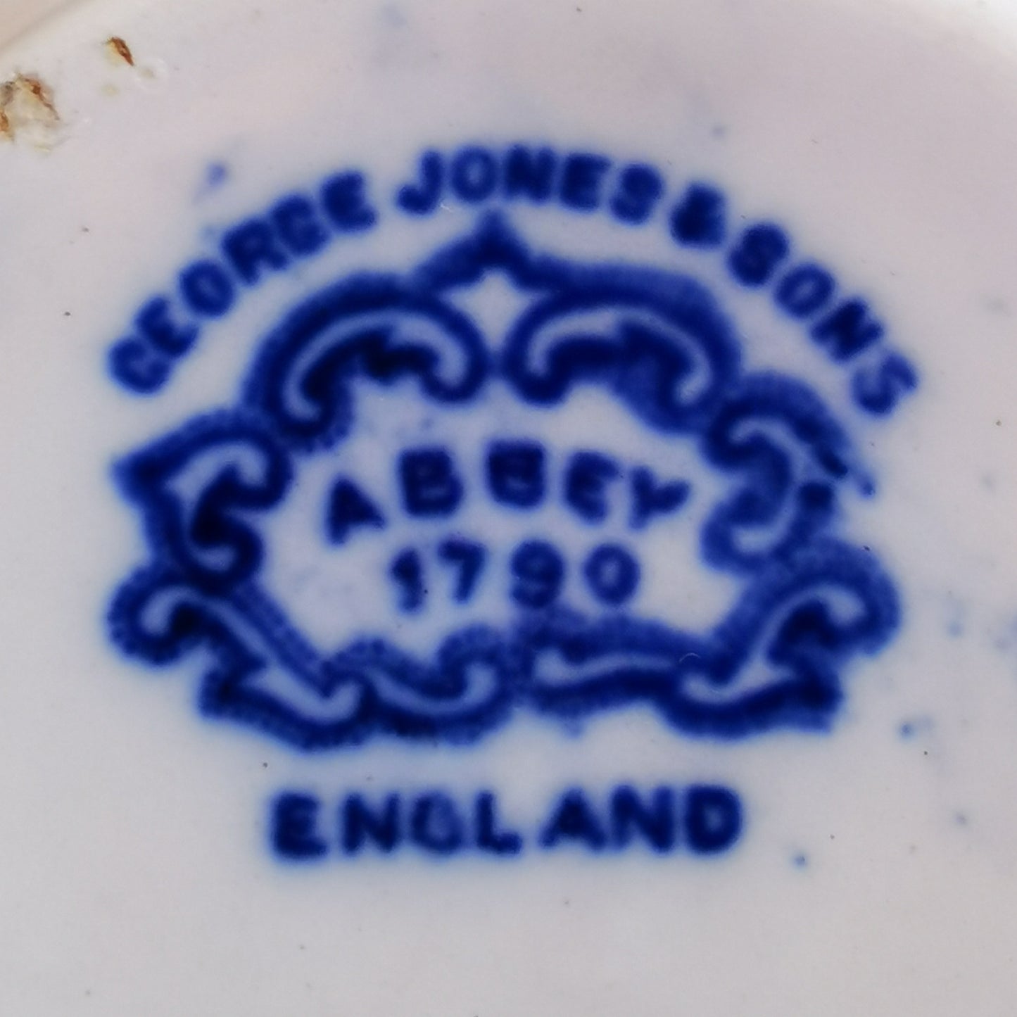 George Jones & Sons Abbey Flo Blue and White China Sugar Bowl