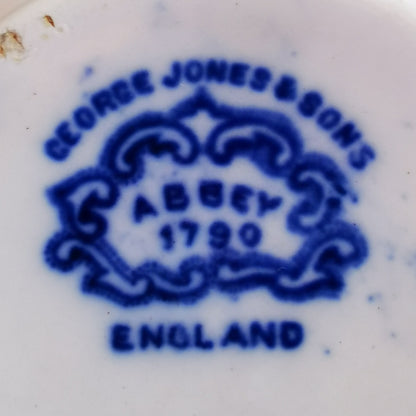 George Jones & Sons Abbey Flo Blue and White China Sugar Bowl