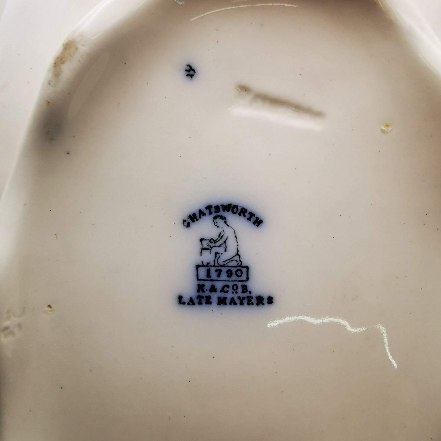 Keeling & Co Antique Blue and White Chatsworth China Oval Lidded Tureen