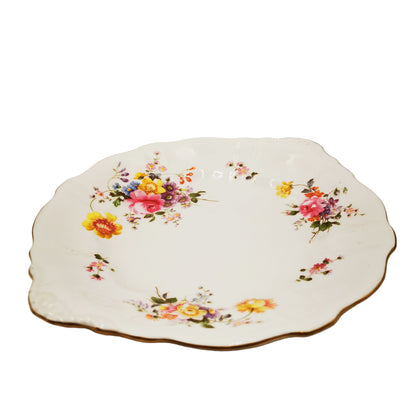 Antique Royal Crown Derby China Posies Round 8-7/8th-inch Cake Plate