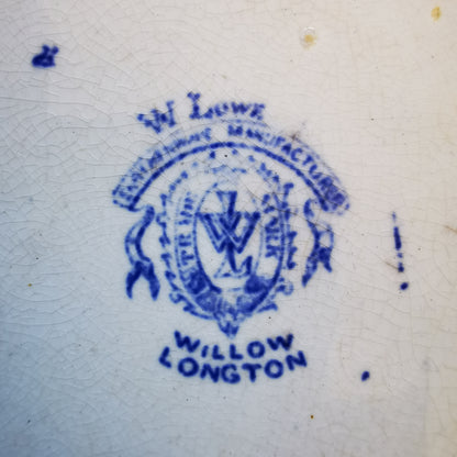 Antique William Lowe Willow Earthenware Dinner Plate