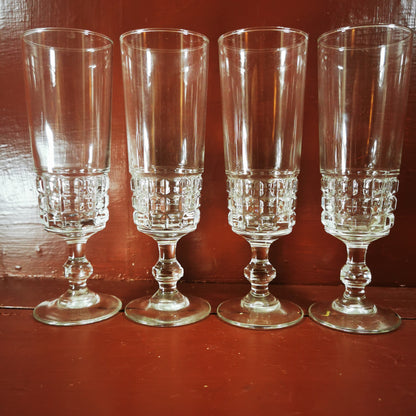 Vintage Set of 4 Modernist Champagne Glasses