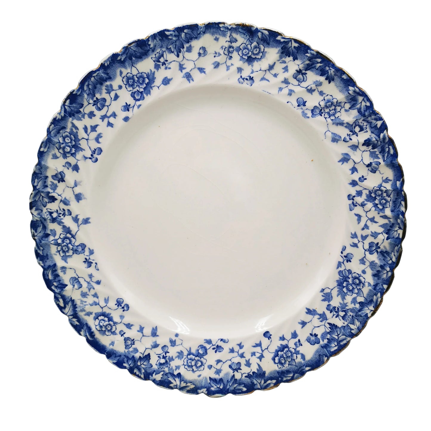Fenton Pottery Co Antique Blue and White China 10.25-inch Dinner Plate