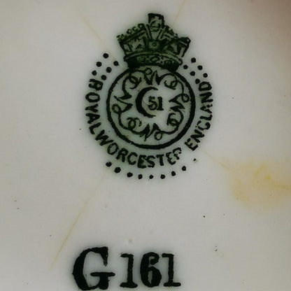 Antique Granger Royal Worcester G161 Shape Blue Tit Vase with Gilded Detail 1903