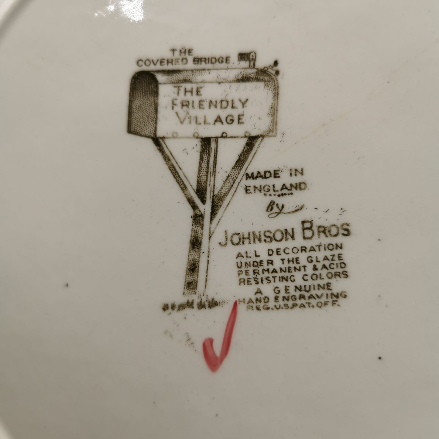 Johnson Brothers China The Friendly Village The Covered Bridge 10.75-inch Dinner Plate