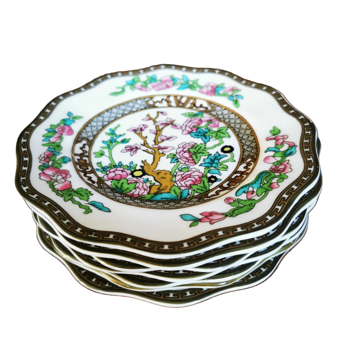Coalport China Indian Tree 12 Sided Side 6-inch Plate