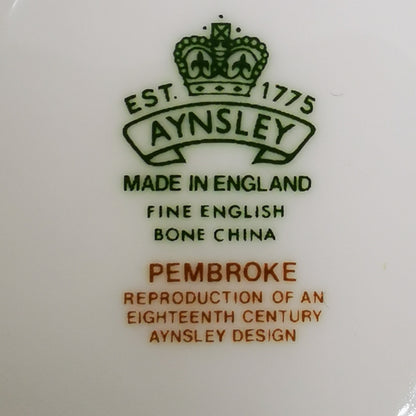Aynsley China Pembroke Teacup Saucer & Side Plate Trio