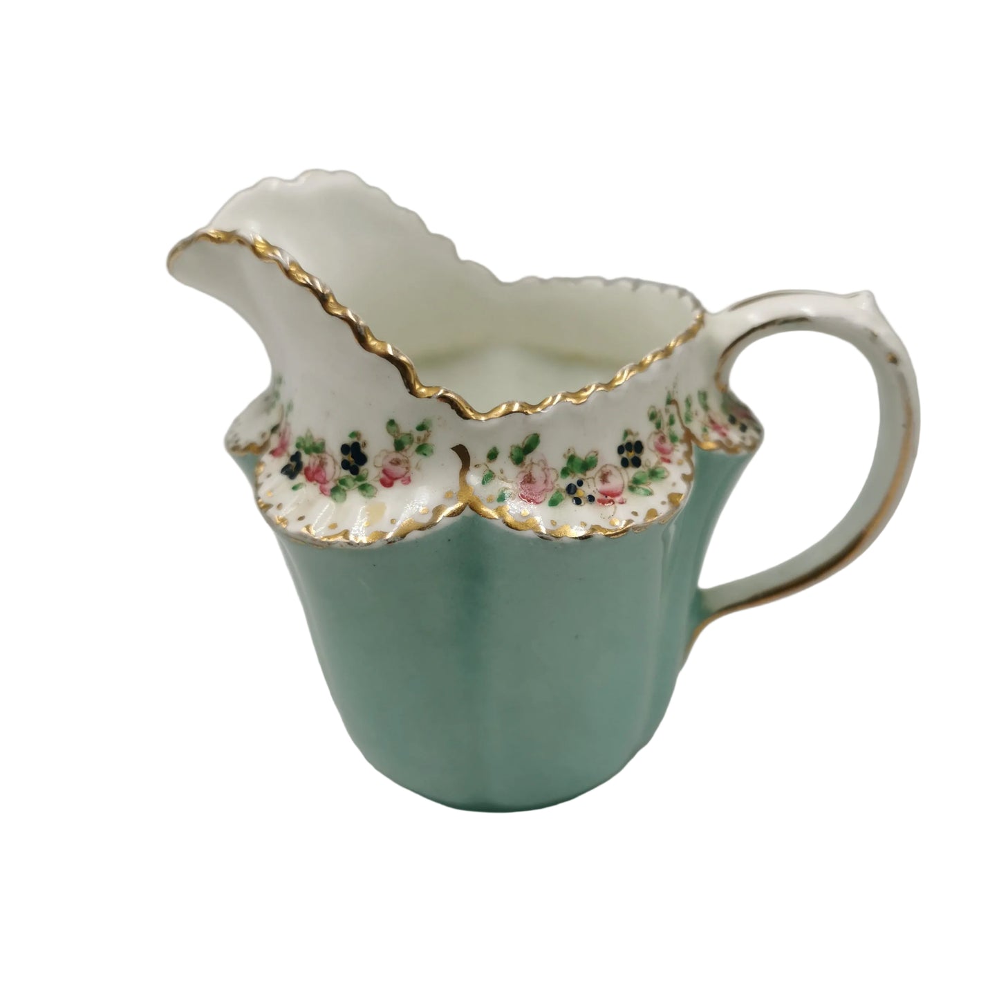 J H Middleton & Co Rare Antique Turquoise 416 Delphine Crown China Milk/Cream Jug