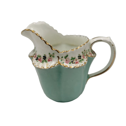 J H Middleton & Co Rare Antique Turquoise 416 Delphine Crown China Milk/Cream Jug