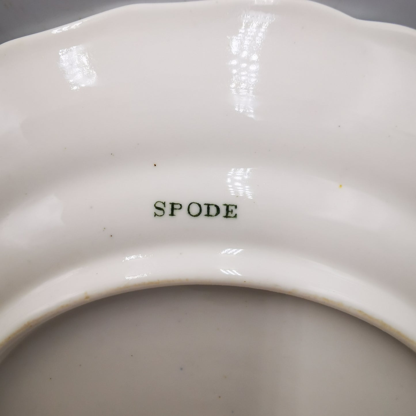Antique Spode Felspar Green and Blue Regency China Dessert Plate