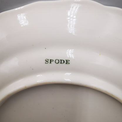 Antique Spode Felspar Green and Blue Regency China Dessert Plate