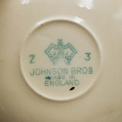 Johnson Brothers China Pareek Pistachio Snow White Demitasse Coffee Cup and Saucer