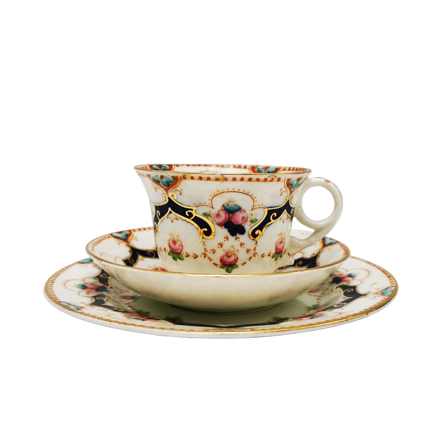 Antique Beswick & Sons Warwick China 4662 Teacup Trio