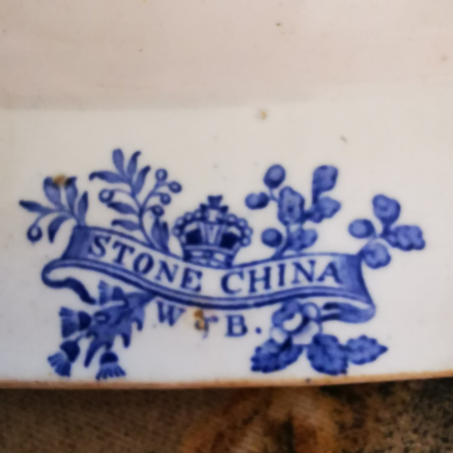 Antique Wood & Baggaley Blue and White China Willow Platter