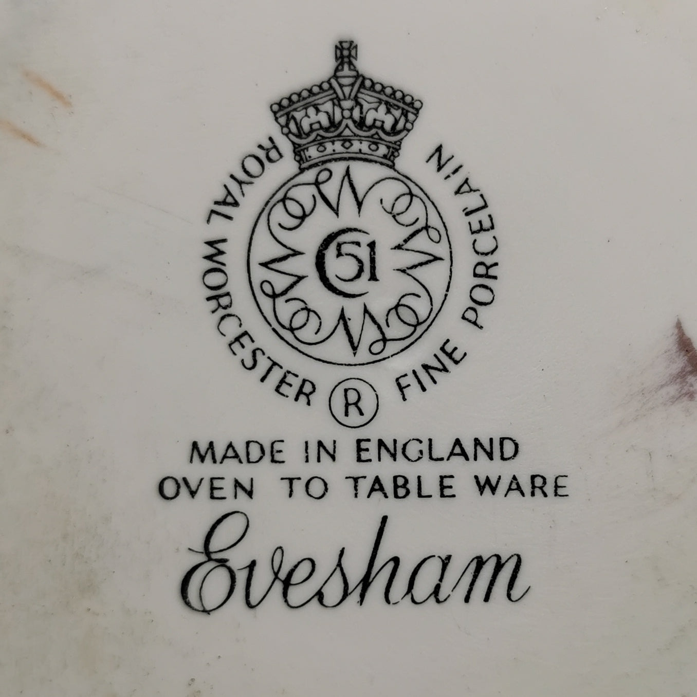 Royal Worcester China Evesham Gold Pie Dish