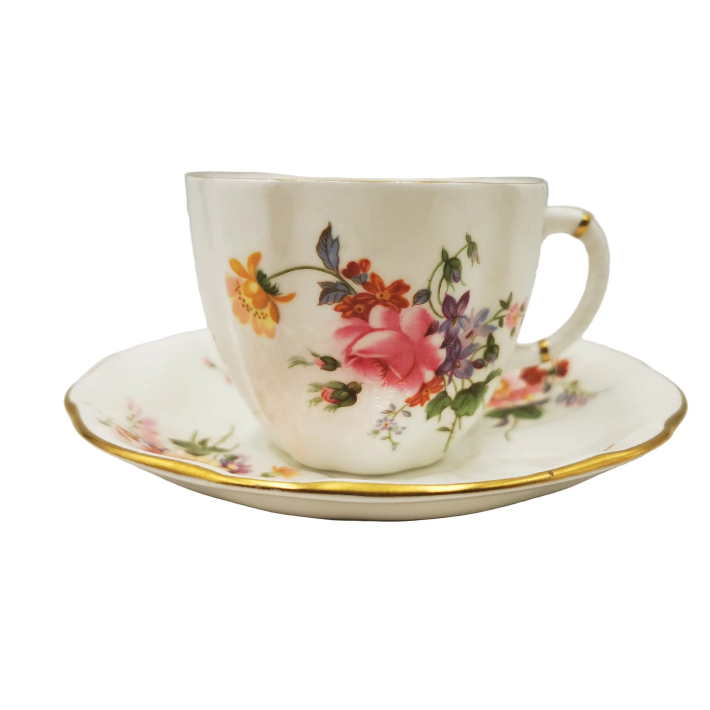 Royal Crown Derby China Posies Teacup and Saucer 1921-1965