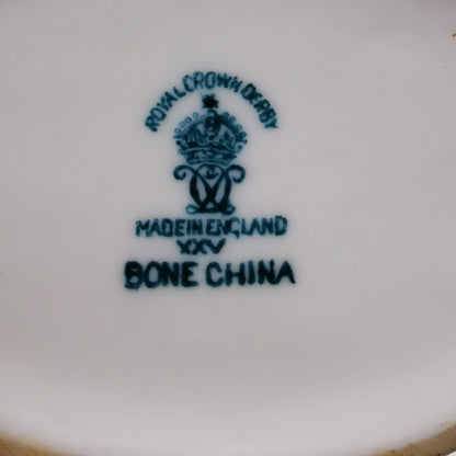 Royal Crown Derby China Blue Aves A1309 Gravy Boat and Saucer