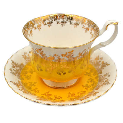 Royal Albert Regal Series 4396 Yellow Teacup and Saucer