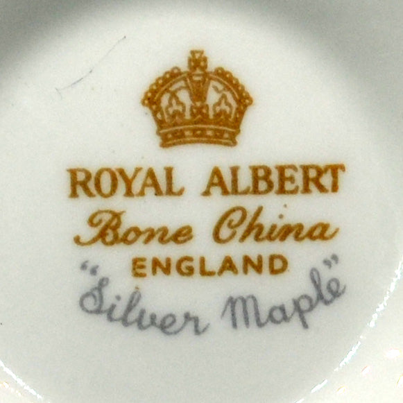 Royal Albert Silver Maple Bone China Teacup Saucer and Side Plate Trio