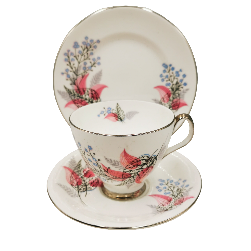 Royal Albert China Fancy Free Teacup Saucer and Side Plate