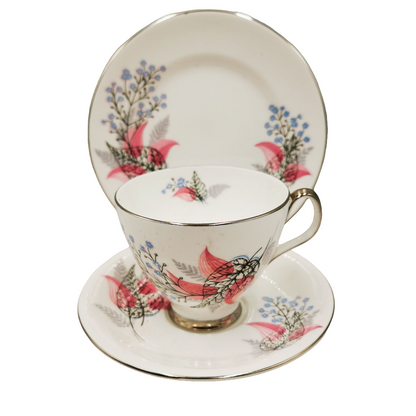 Royal Albert China Fancy Free Teacup Saucer and Side Plate