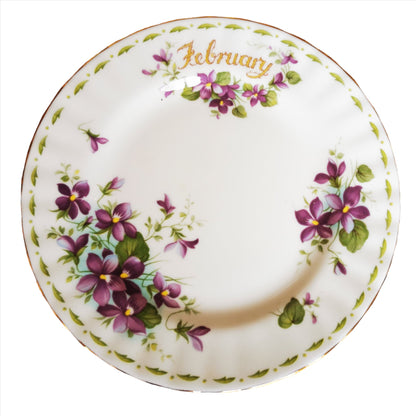 Royal Albert Flowers of the Month Series Boxed China Tea Cup Saucer and Side Plate Violets February