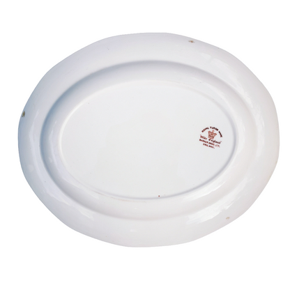 Royal Tudor Ware Olde England Brown & White China Oval Platter
