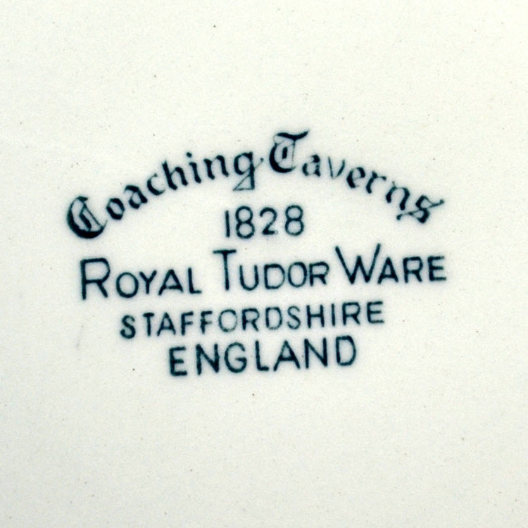 Royal Tudor Ware Coaching Taverns Teal Blue and White China Side Plate