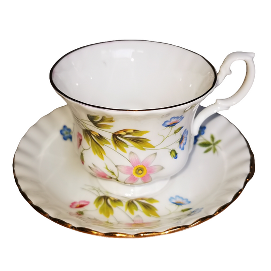 Royal Vale Wild Anemone China Teacup & Saucer