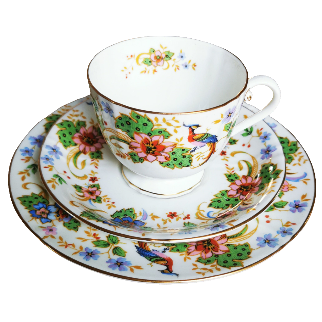 Royal Worcester Porcelain China Melrose 1201 Teacup Trio